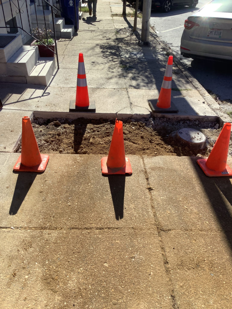 Water Service Awaiting Concrete Repair