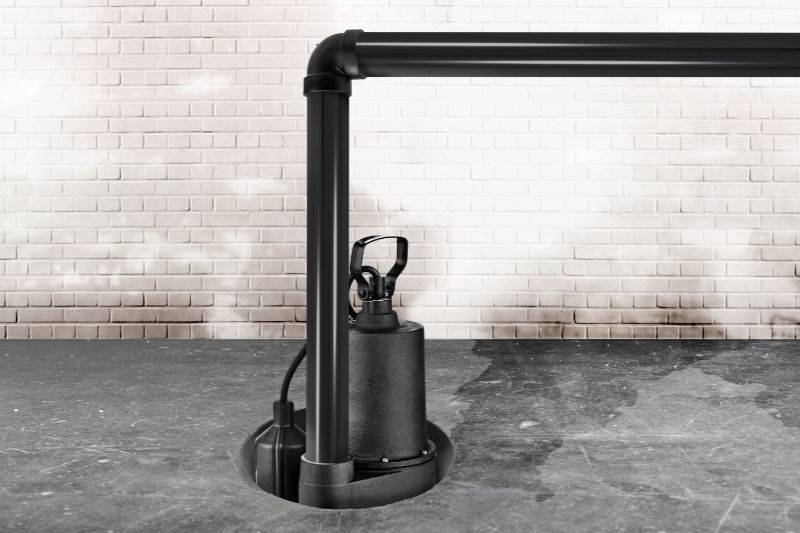sump pump in a basement.